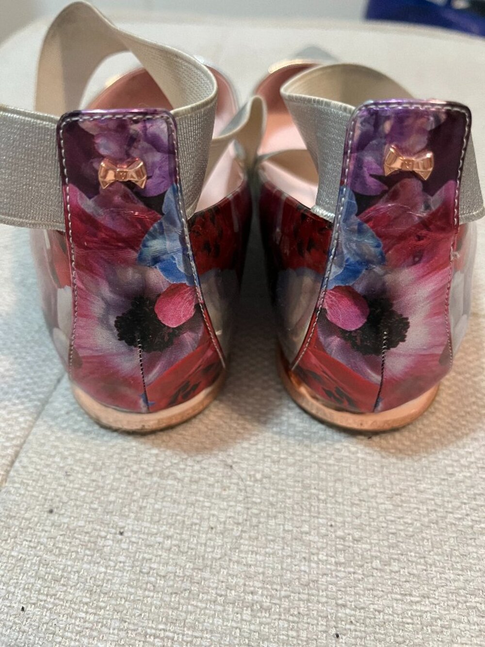Ted Baker London Silver Metallic Mary Jane Ballet Flats | US 8 (EU 38.5)